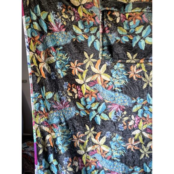 Johnny Was Paon Travel Blanket 55x70 Floral Reversible Boho Soft - Picture 2 of 13